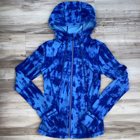 ❤️ Lululemon Blue Tie Dye Hooded Define Jacket Size 4 NWT - Picture 1 of 12